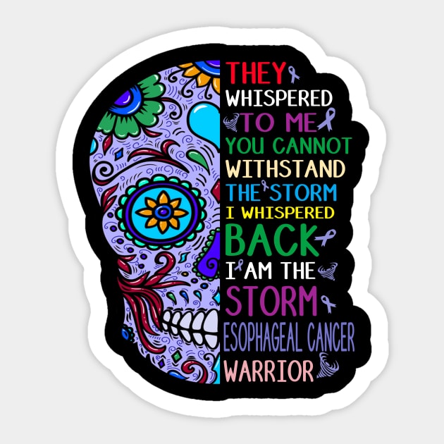 esophageal cancer skull i am storm Sticker by TeesCircle